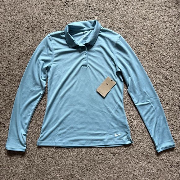 NWT Nike Golf Women’s Dri Fit Light Blue Long Sleeve T Shirt - Picture 2 of 6